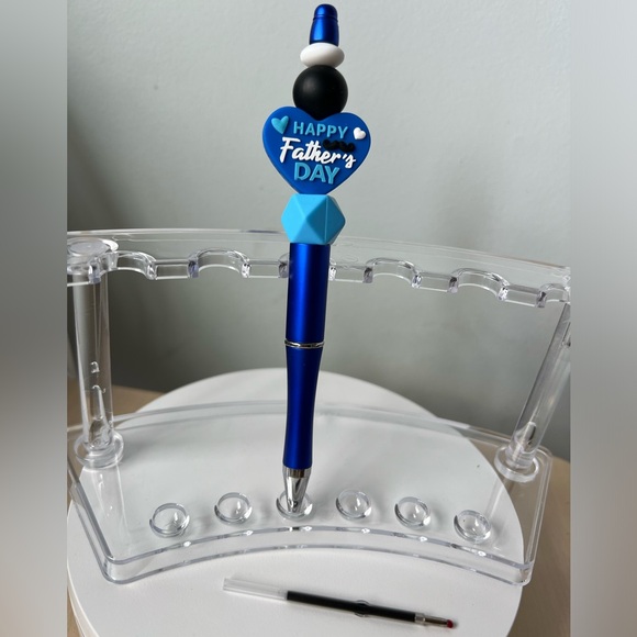 Custom made beaded pen + 1 Refill I Father’s Day Gift - Picture 1 of 2